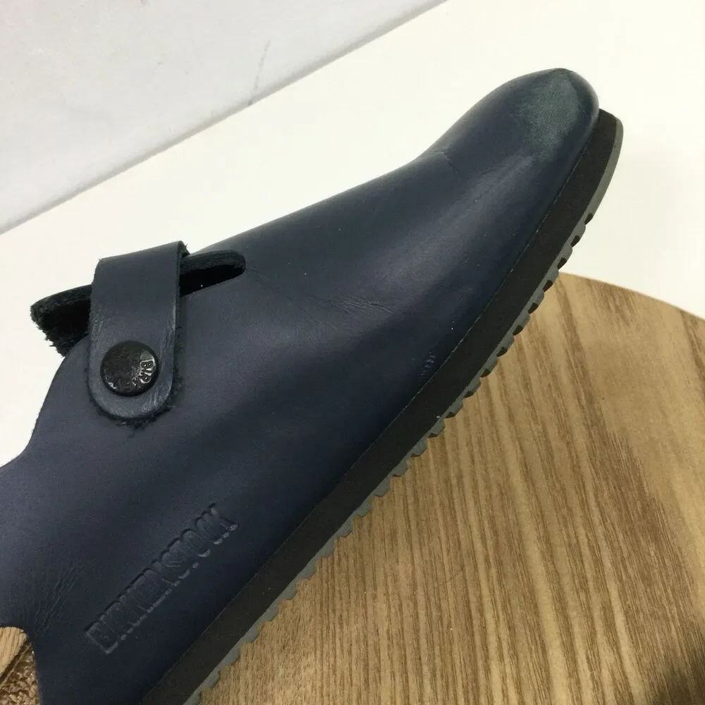 Birkenstock Women's Tokio Super Grip Professional Leather Clogs Blue Sz 8.5 - Picture 12 of 14